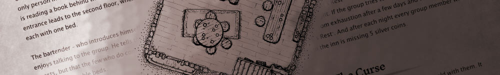 A mysterious inn in the middle of nowhere. There surely is nothing wrong about it - or is it? Download this tiny encounter and let your players find out what's up with this inn.
